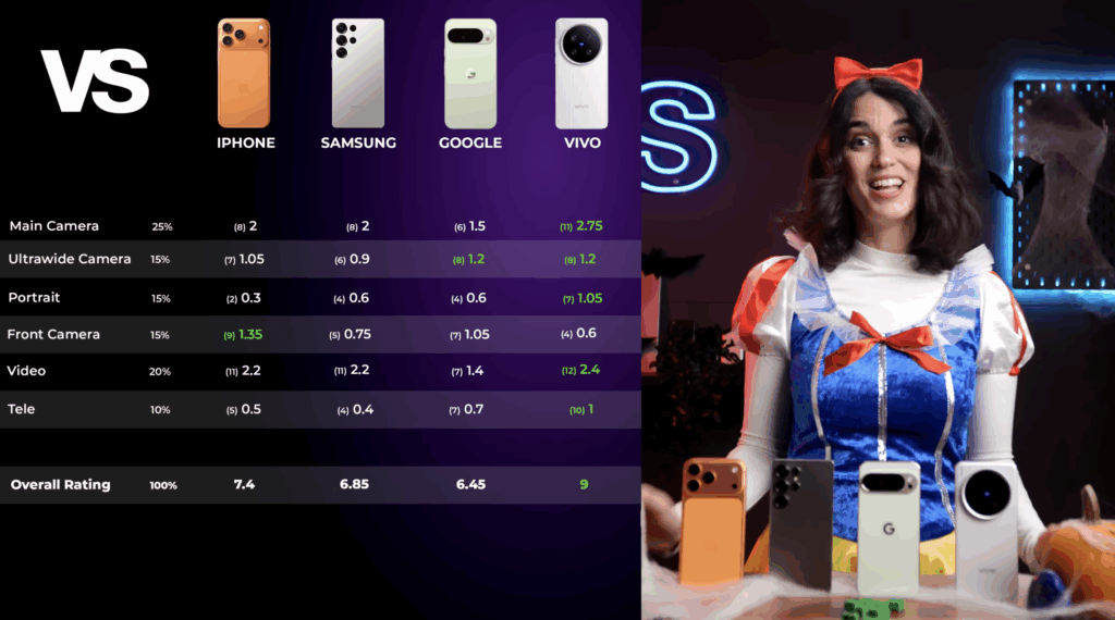 PERANG KAMERA MALAM 2025: iPhone 17 & Galaxy S25 Tumbang! Merek Ini Mendominasi, Hasilnya Bikin Syok! 1 Dalam sebuah tes kamera malam hari yang ekstrem, channel Versus mengadu empat raksasa: iPhone 17 Pro Max, Samsung Galaxy S25 Ultra, Google Pixel 10 Pro XL, dan sang penantang Vivo X200 Ultra.